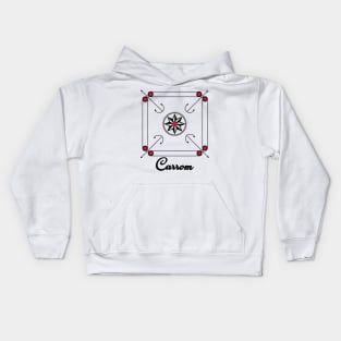 Carrom Board Indian Pakistani retro game design Kids Hoodie